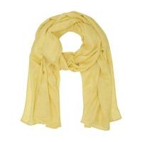 Ladies plain lightweight buttercup yellow ladder stitch square textured casual scarf - Buttercup