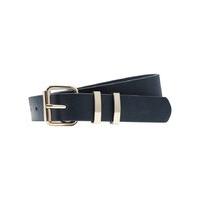 Ladies double keeper jeans belt navy and gold smart casual style - Navy