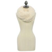 Ladies Fluffy Warm Wrap Around Textured Fleece Snood One Size - Cream