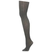 ladies cosy and warm cable knit plain coloured comfort fit tights grey