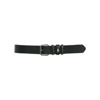 Ladies Triple keeper embellished black stud and stitch detail belt - Black