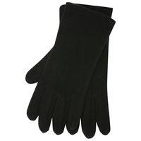 ladies classic plain soft warm cosy fleece winter gloves black