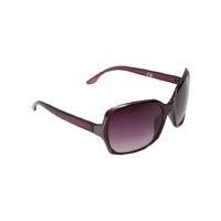 Ladies Metal Trim Sunglasses Oversized Style CE mark and UV protection - Aubergine