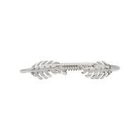 Ladies Jewellery Silver Metallic Statement Leaf Design Wrist Cuff Bracelet - Silver
