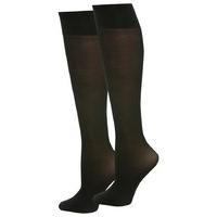 ladies classic black 40 denier knee high tights 2 pack black