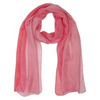 Ladies pure silk ombre rectangular scarf graduated dye effect - Pink