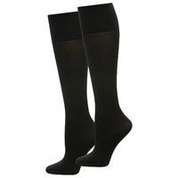 Ladies classic plain black everyday wear 60 denier sheer knee high tights - Black