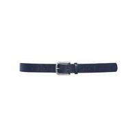 ladies classic floral embossed everyday skinny navy belt with silver b ...