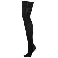 Ladies cosy and warm cable knit plain coloured comfort fit tights - Navy