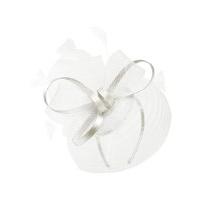 ladies feather and mesh disc fascinator on narrow band ideal for weddi ...