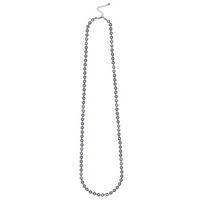 ladies grey pearl bead long length classic necklace grey