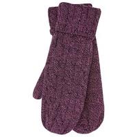 Ladies GENUINE Heat Holders Mittens 2.5 tog cable knit gloves - Purple