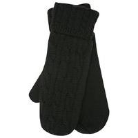 Ladies GENUINE Heat Holders Mittens 2.5 tog cable knit gloves - Black