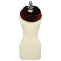 ladies luxe faux fur cosy wrap around snood one size berry red