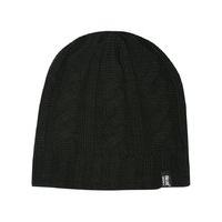 Ladies Cable Knit Thermal Cable Knit Heat Holders Winter Woolly Hat - Black