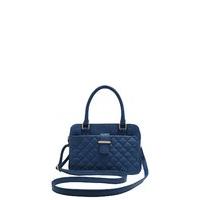 Ladies quilted top carry handle shoulder strap everyday tote bag - Blue