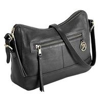 ladies luxury leather shoulder bag black leather