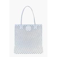 lazercut perforated shopper bag blue