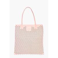 Lazercut Perforated Shopper Bag - pink