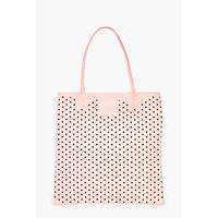 lazercut perforated shopper bag pink