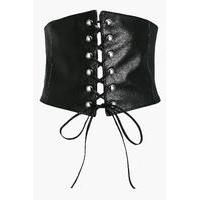 lace up eyelet corset belt black