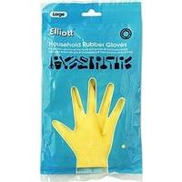 Large Yellow Flock Lined Rubber Gloves