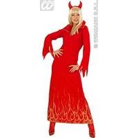 Ladies Sparkling Devilin Long Dress Costume Medium Uk 10-12 For Halloween Satan