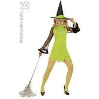 Ladies Spicy Witch Pple/orange/green/pink Costume Large Uk 14-16 For Halloween