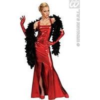 Ladies Stretch Cocktail Dress/ - Red Costume Medium Uk 10-12 For 20s 30s