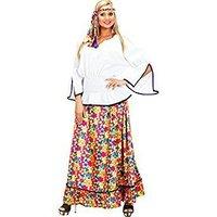 Ladies Velvet Hippie Woman Costume Large Uk 14-16 For 60s 70s Hippy Fancy Dress