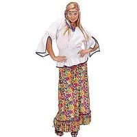 Ladies Velvet Hippie Woman Costume Small Uk 8-10 For 60s 70s Hippy Fancy Dress