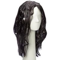 Ladies Witch With Silver Tinsel & Stars Boxed Wig For Hair Accessory Fancy Dress