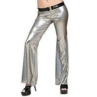 Ladies Womans Silver Holographic Sequin Pants Accessory For 60s 70s Hippy Fancy