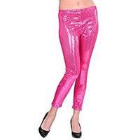 Large Pink Sequin Leggings