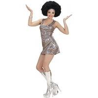 Ladies Holographic 70s Disco Diva Costume Medium Uk 10-12 For 1970s Fancy Dress