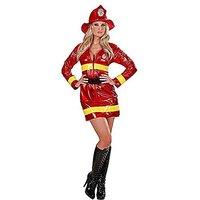 Ladies Firefighter Metallic - Costume Small Uk 8-10 For Tv Cartoon & Film Fancy