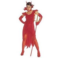 Ladies Devil Lady Costume Large Uk 14-16 For Halloween Satan Lucifer Fancy Dress