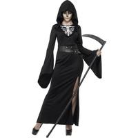 Large Black Women\'s Lady Reaper Fancy Dress Costume.