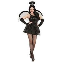 Ladies Black Angel Costume Medium Uk 10-12 For Halloween Fancy Dress