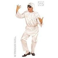 ladies pulcinella white costume medium uk 10 12 for clown fancy dress