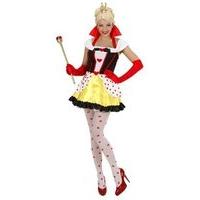 Ladies Queen Of Hearts Costume Medium Uk 10-12 For Fairytale Fancy Dress