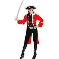 Ladies Red Pirate Captain Woman Costume Medium Uk 10-12 For Buccaneer Fancy