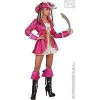 Ladies Pirate Captain Pink Costume Large Uk 14-16 For Buccaneer Fancy
