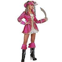 ladies pirate captain pink costume medium uk 10 12 for buccaneer fancy