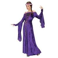 Ladies Fair Maiden Velvet Costume Large Uk 14-16 For Medieval Princess Fancy