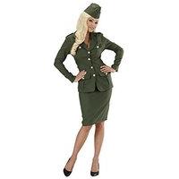 Ladies WW2 Soldier Girl Costume Medium Uk 10-12 For Military War Fancy Dress