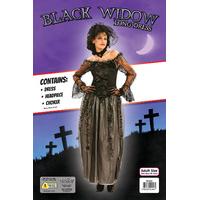 ladies black widow long halloween costume