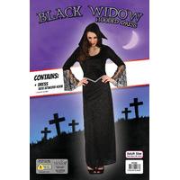 Ladies Black Widow Halloween Costume With Hood