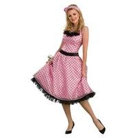 Ladies Large Pink Polka Dot Dress