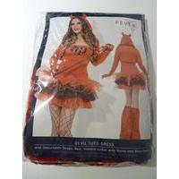 Ladies Xsmall Fever Devil Tutu Dress Red Halloween Fancy Dress Costume Outfit